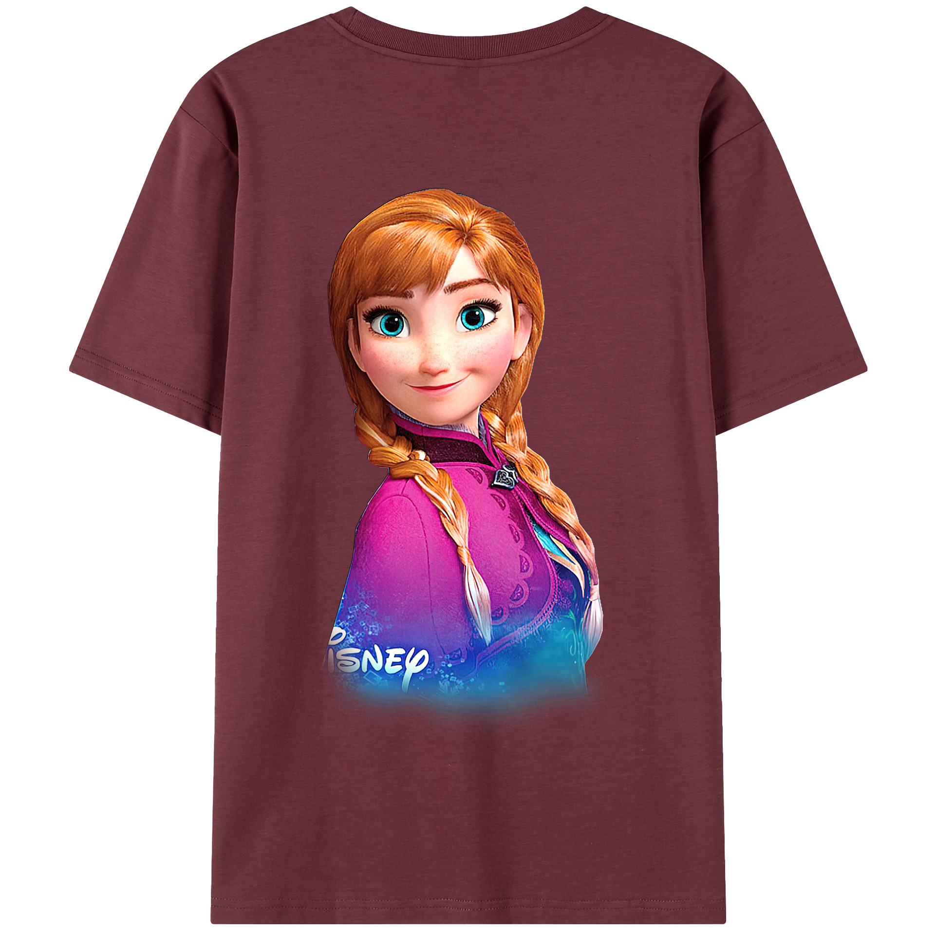 （画像用） アナと雪の女王 アンナ エルサ Frozen Anna Elsa 綿100％半袖Tシャツ（背面プリント）